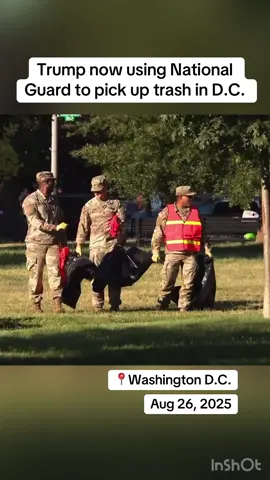 With apparently not much else to do, the National Guard are now being asked to collect trash around the White House and other areas of Washington DC. #washingtondc #news #DC #musicfestival #fyp 