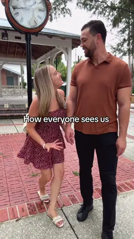 He sees the top of everyone’s head in a crowd 😆 @AndreiCastravet #couplegoals #husband #wife #tallman #shortgirl 