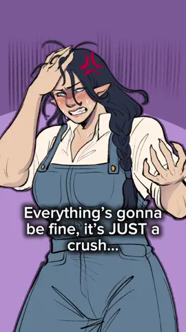 Fleur calm down, you’re scaring her 😭😭 #mywerewolfgirlfriend #wlw #webcomic #werewolf #webtoon 