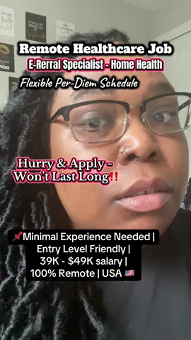 Remote work-from-home, per-diem, E-Referral Specialist is available with the company, Humana. Share, Repost & Save this video! Like & Follow for more! 📌Job link 🔗 is in the comments‼️ #remotejobs #healthcarejobs #wfhjobs #applynow #entrylevel #workfromhomejobs 