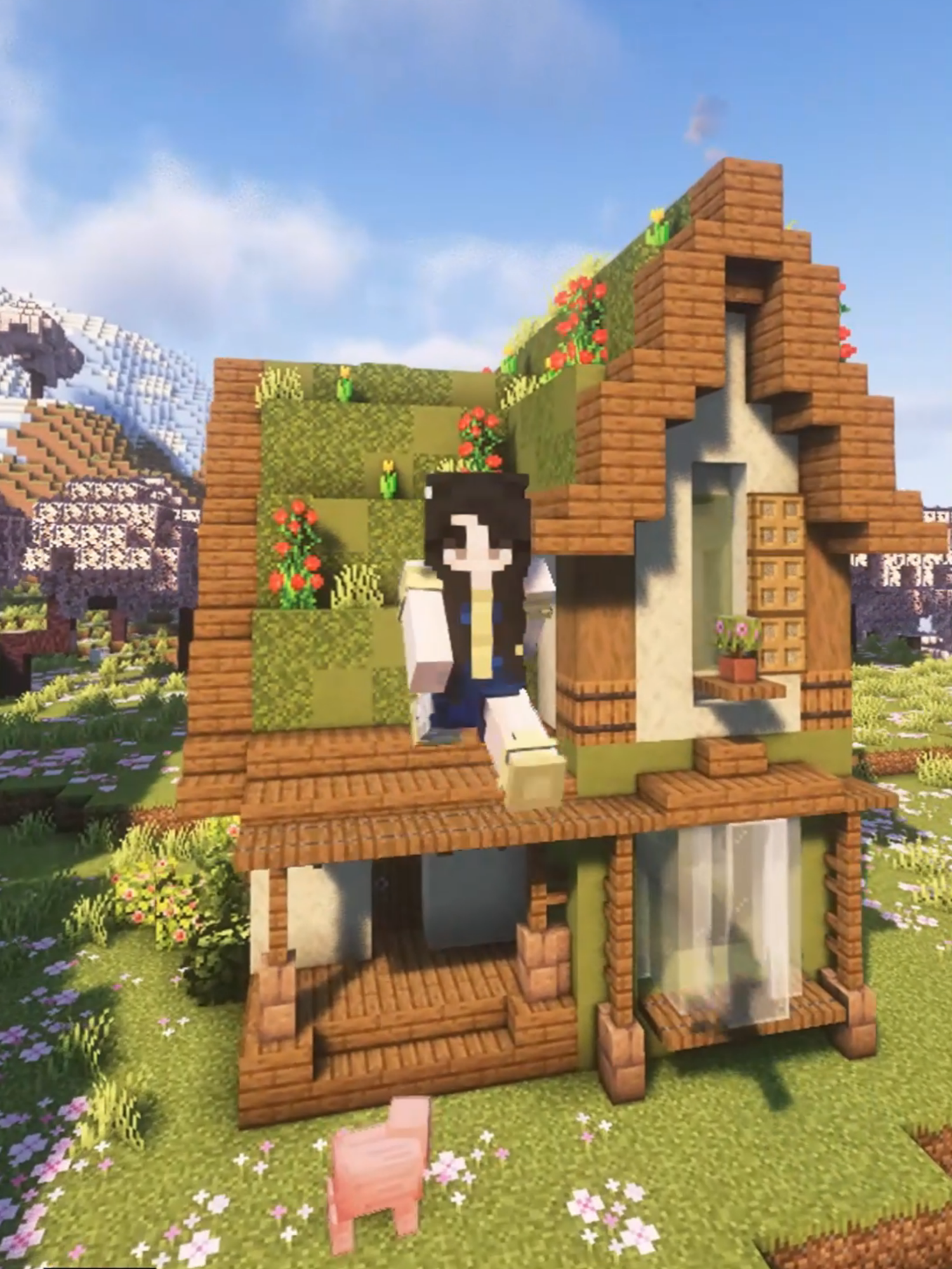 tutorial de COTTAGE HOUSE no minecraft!! #Minecraft #minecraftbuilding #minecrafttutorial #cottagecore
