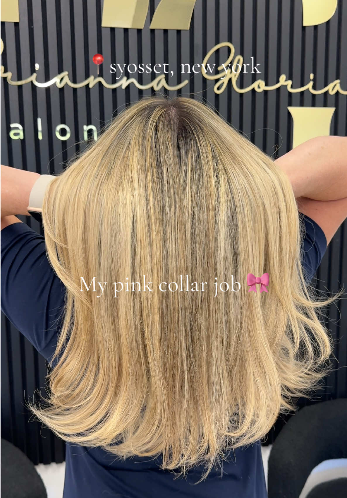 Love my pink collar job 🤏🏼💗 #fyp #longisland #longislandhairstylist #blonde #colorist 