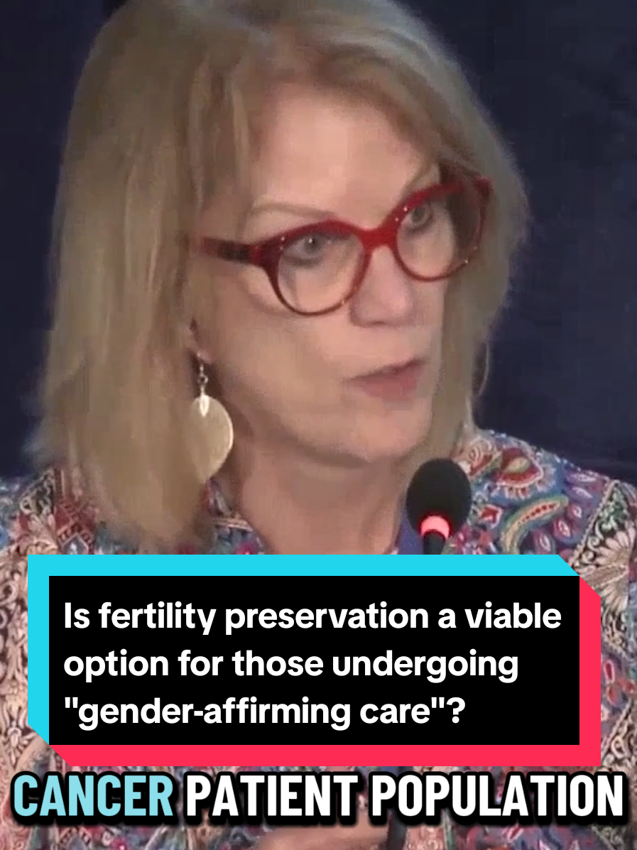 Jennifer Lahl, RN, researcher, and filmmaker discusses the low success rate of fertility preservation in pediatric cancer populations. It's cruel and unethical to destroy a healthy child's fertility with hormones and surgeries, even if fertility preservation is offered. From the recent FTC conference on the dangers of #genderaffirmingcare #fertilitypreservation #pubertyblockers #crosssexhormones #genderaffirmingcare 