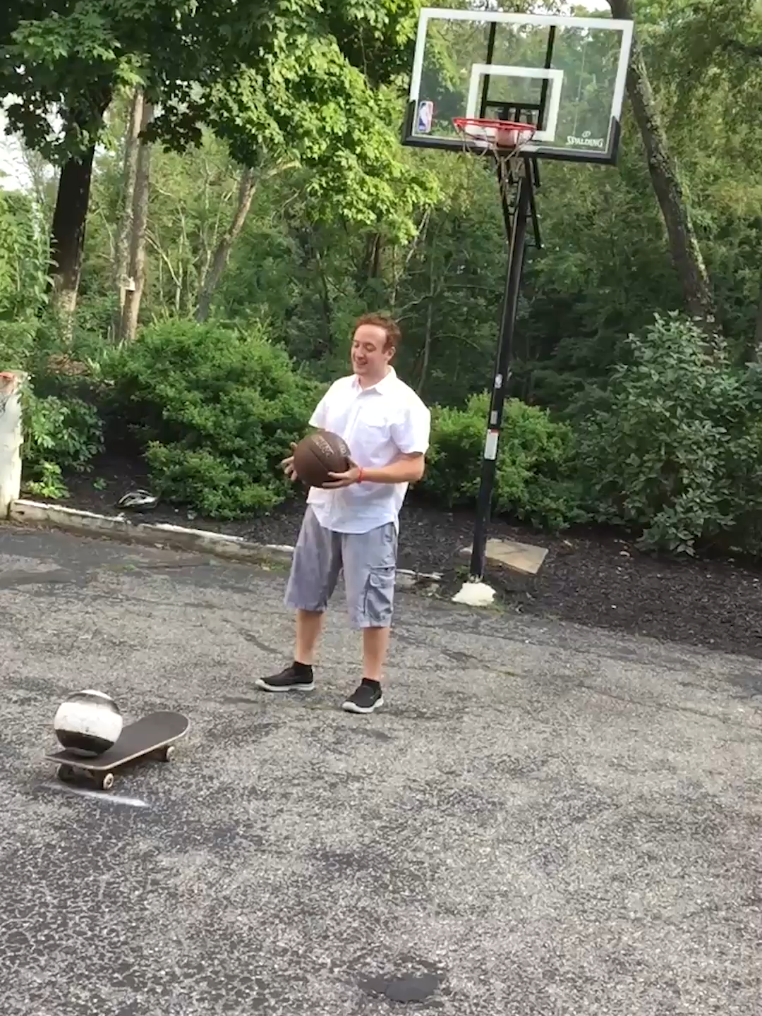The plan was perfect, the execution...? 😩 🤣 #basketball #trickshot #kickedintheballs #groinkick #nutshot #kickinthenuts #sportsfail #fail