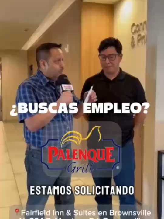🚨 ¡Estamos contratando en Brownsville! 🚨 👉 Palenque Grill te invita a su Feria de Trabajo este 26 y 27 de agosto en Airfield Inn & Suites (N 804 E Morrison Rd, Brownsville). Ven y forma parte de nuestro equipo 💼✨ ¡Tu próxima oportunidad laboral te espera! 🙌 #PalenqueGrill #Brownsville #FeriaDeTrabajo #Empleo