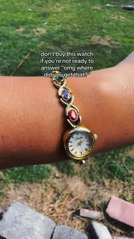 this statement watch is truly an eye catcher 😍 #goldwatch #watches #womenswatches #gemstones #gemstonejewelry #tiktokshopcreatorpicks #tiktokshoplabordaysale  Women's Elegant Multicolor Artificial Gemstone Decorated Quartz Watch, Exquisite Trendy Wristwatch, Fashionable Watch As Gift