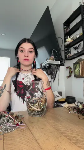 GOING THROUGH ALL OF MY JEWELRY JAR ONE PART TWO! 😳 #mysteryjewlerygirl #fypシ゚viral #alttiktok #mysteryjewelryjar #trendingvideo 