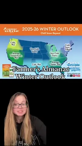 What is your winter going to look like? Who’s ready?! 👀🥶❄️ #farmersalmanac #winter #outlook #snow 