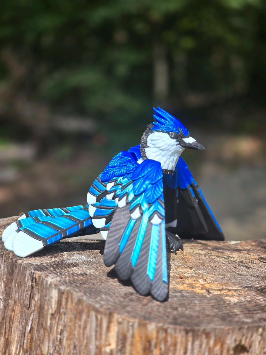 If you have ever been yelled at by a blue jay, you know these little corvids pack a whole lot of attitude into a little package, and these fidgets are not different. Snag yours today, l!nk is in the bio  #oddsandendsdesigns #bluejay #3dprinting #fidgetfriend  model by imagina.3d