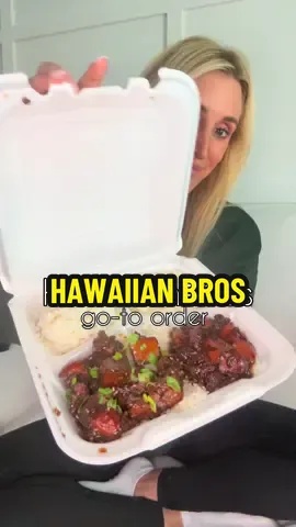 My go-to @Hawaiian Bros order! It’s always buy one get one on @Uber Eats lately so more for me :) #hawaiianbros #ubereats #macsalad #takeout #fyp 