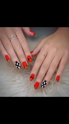 🏁 Formula 1 Nails 🏁🧡🖤 🏎️ How gorgeous do they look?  My client going away for the weekend to watch the F1 racing and these nails were the perfect match! 🏎️❤️ #f1nails  📍6 Upper Grosvenor Road.  Tunbridge Wells. TN1 2EN  ⏰ Monday-Saturday: Open 10am _7pm Sunday / Bank Holiday : Closed  ☎️ For bookings please phone 01892 670250 or message us via DM.  🎁💝 Gift Vouchers Available ✨ #tunbridgewellsnails #tunbridgewellsnailshop #tunbridgewellsnailtechnician #tunbridgewellsnailbar                    