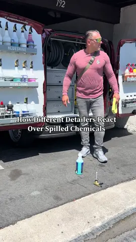 How detailers react when chemicals get wasted  #detailing#cleaning#mobiledetailing#business 