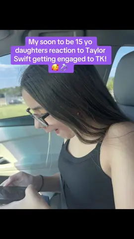 She found out as soon as she got out of school and screamed but I wasn’t recording yet!🥰 #taylorswift #traviskelce #engagement  #swiftie #fyp 