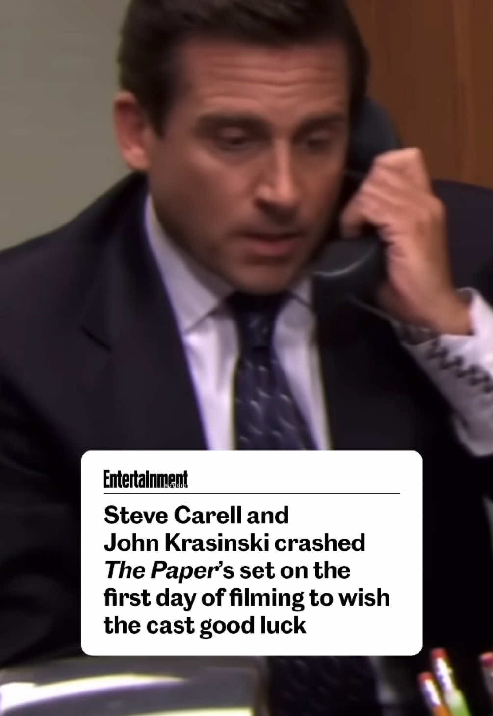 Michael Scott and Jim Halpert pass along the baton to #ThePaper staff 🥹  #TheOffice #tvtok #stevecarell #johnkrasinski 