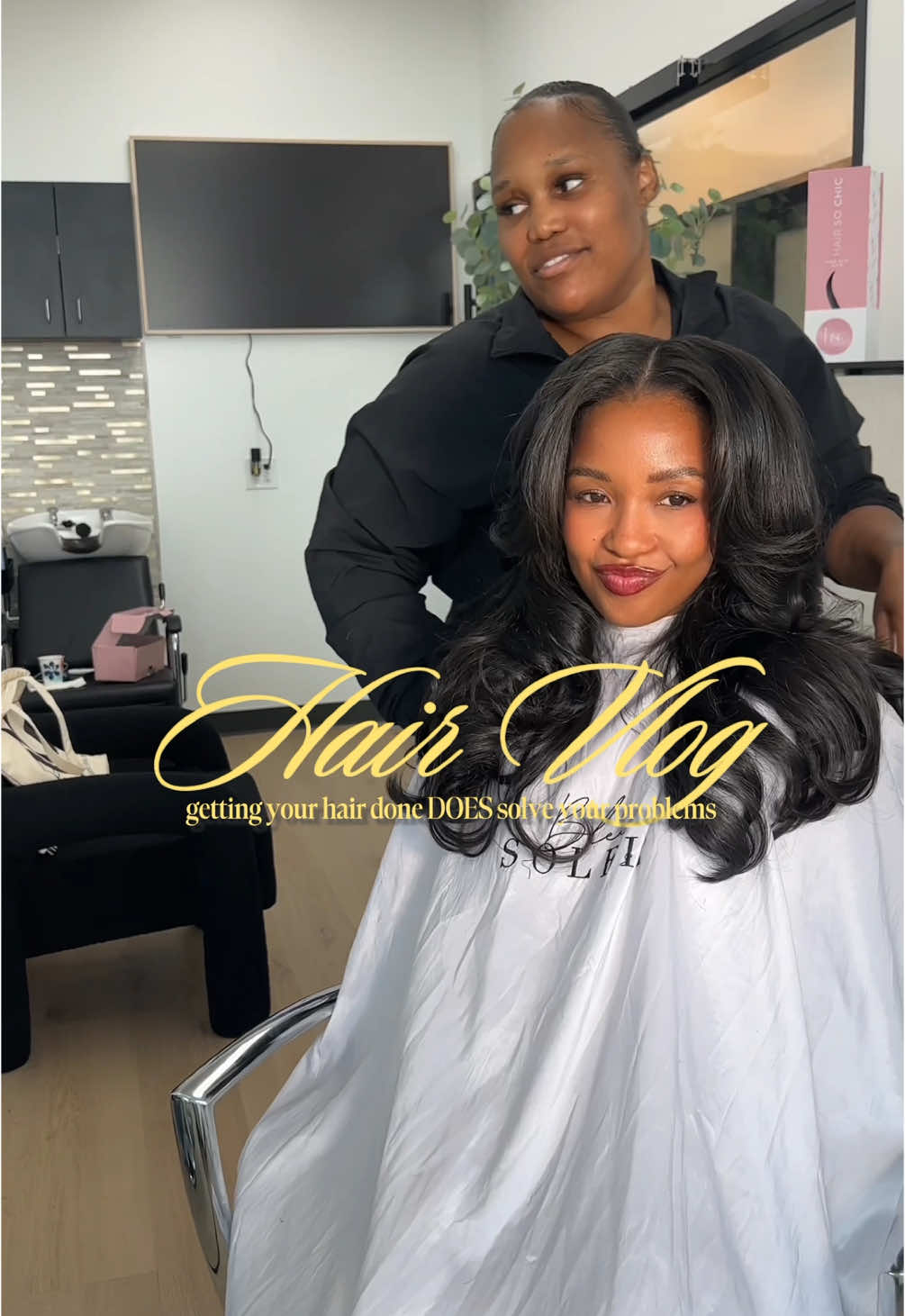 Hair Vlog! Let’s get this new hair from @HairSoChicLA installed by my fave @Bleu Soleil x Her Extensions 💓 #hairvlog #upartwig #hairinstall #blackgirlhair #bombshellcurls 