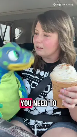 Aidan was feeling feisty today…😅 He started behaving himself after a few sips of PSL.  #pumpkinspice #latte #comedy #ventriloquist 