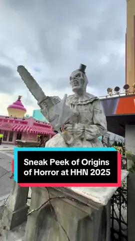 On the way out of USF we lucked out and got to see the Origins of Horror Scare Zone! So so so lucky and man god everything right guess wise except the WWE logo. What do you think of the statues? #hhn #hhnorlando #halloweenhorrornightsorlando #halloweenhorrornights #hhn2025 