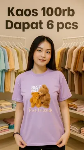 90rb Dapat 6 Pcs Kaos Wanita Motif True Friends Lengan Pendek Bahan Babyterry Slim-fitting Cocok Untuk Santai#pakayanwanita #fyppp🔥🔥🔥 #bajumurah #jangkauanluas 