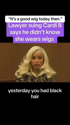 Cardi B is testifying in her civil assault trial in Los Angeles today, and the bumbling plaintiff's lawyer actually asked her about her hair and revealed he didn't know she wears wigs. 
