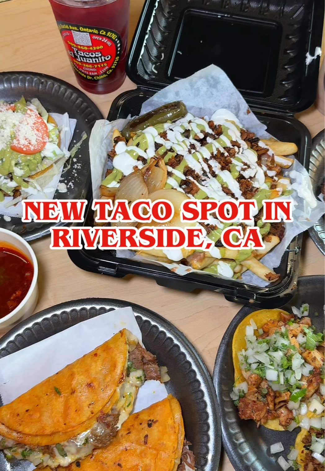 🌮 🔥NEWEST Taco Spot in Riverside $1.95 Taco Tuesdays, quesabirrias with consomé, loaded Juanito’s fries, sopes, mulitas, ice-cold horchata & even BEER 🍻 @Tacoseljuanito  📍5655 Van Buren Blvd  Ste B Riverside, CA  92503 United States #riversideca #riversideeats #tacos #inlandempirefood #leslieemendez 