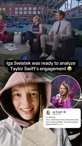 Iga is a BIG Swiftie 🙌 #USOpen #tennis #taylorswift 