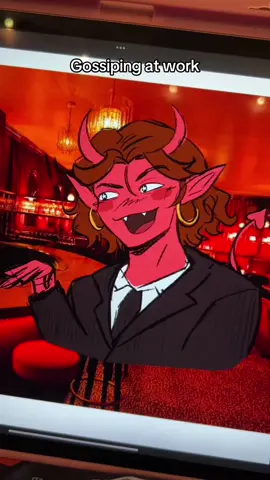 Reposting because I worked hard on this. Jax and Mayura gossiping at work #oc #myocs #originalcharacter #ocart #digitalart 