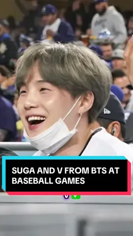 V was not the first BTS member to attend a Dodgers game … Suga was front row in 2019! #BTS #Yoongi #Suga #Taehyung #BTSarmy  