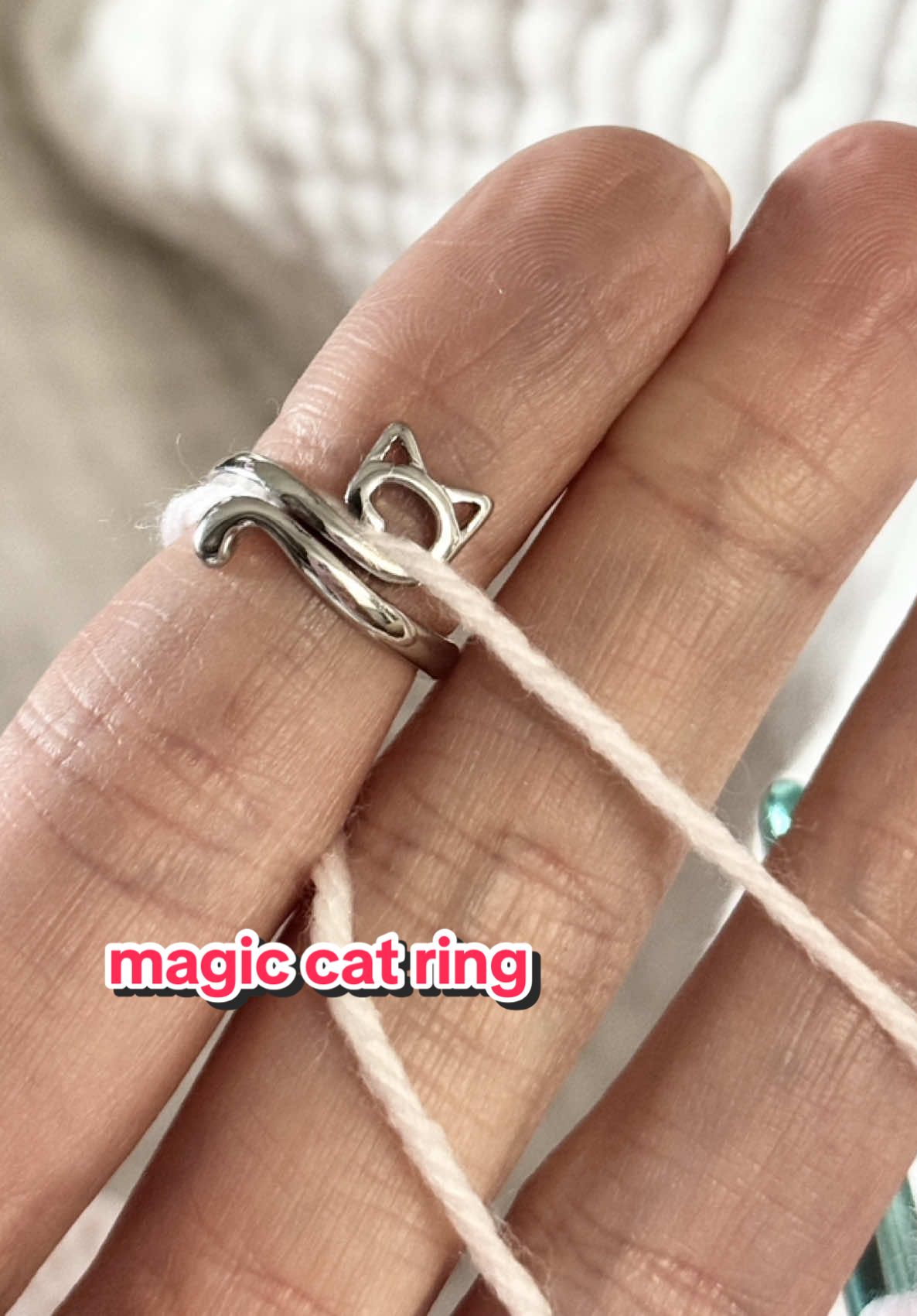 Replying to @Nirvana Laura and to think I almost didn’t order thing cat shaped crochet ring. are you kidding me?! continues to tick my whole crochet world! #crocheting #musthave #crochetaccessories #catring #yarn  