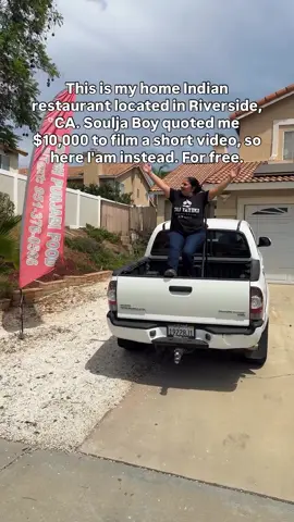 Soulja Boy wanted 10K for a quick promo video, so here I am instead. Same vibe, just free. 😎🤩  #fyp #foryou #indianfood #riversidecounty 