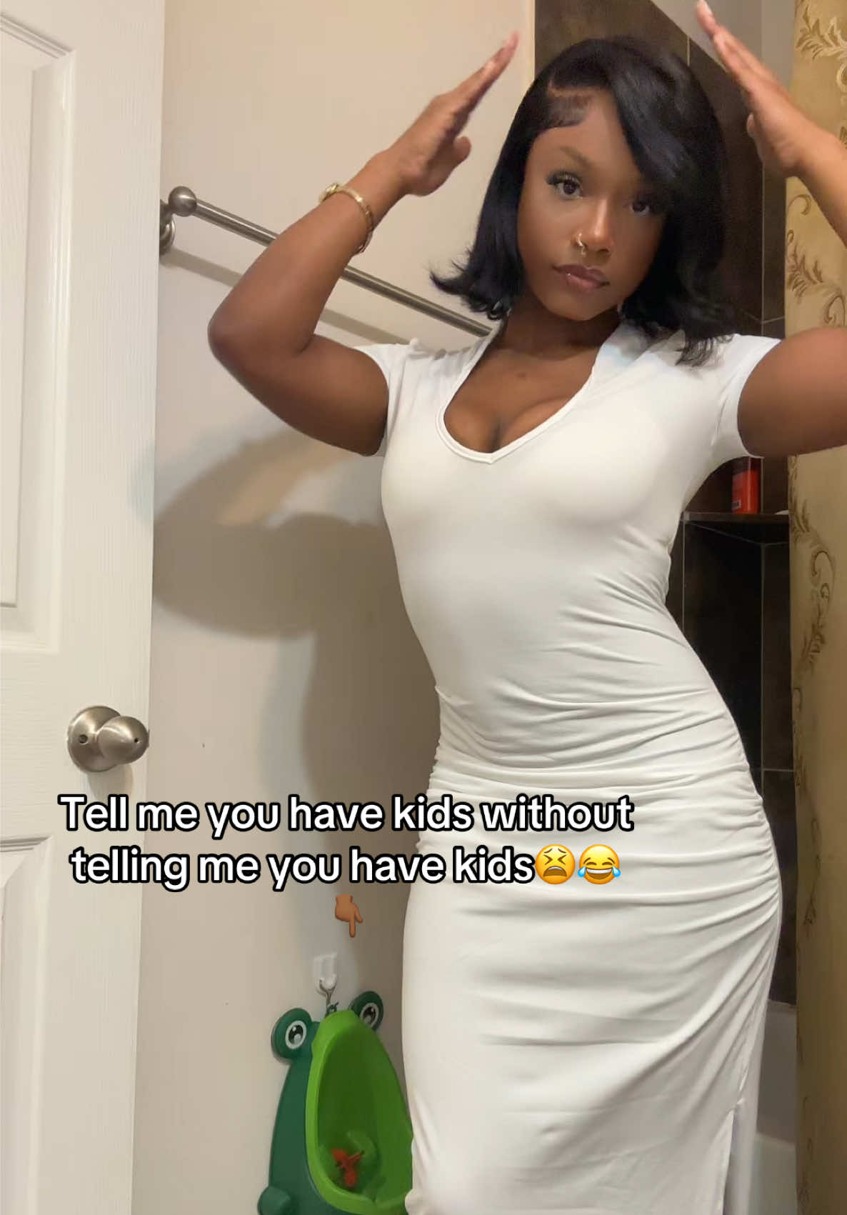 😂😂😂kid items are almost always in the back of my videos trying to be cute! Also this dress just dropped in my SHEIN collection search “Steph T” on their official website & use my coupon code “25StephT” for 25% off  #fyp #mom #MomsofTikTok 