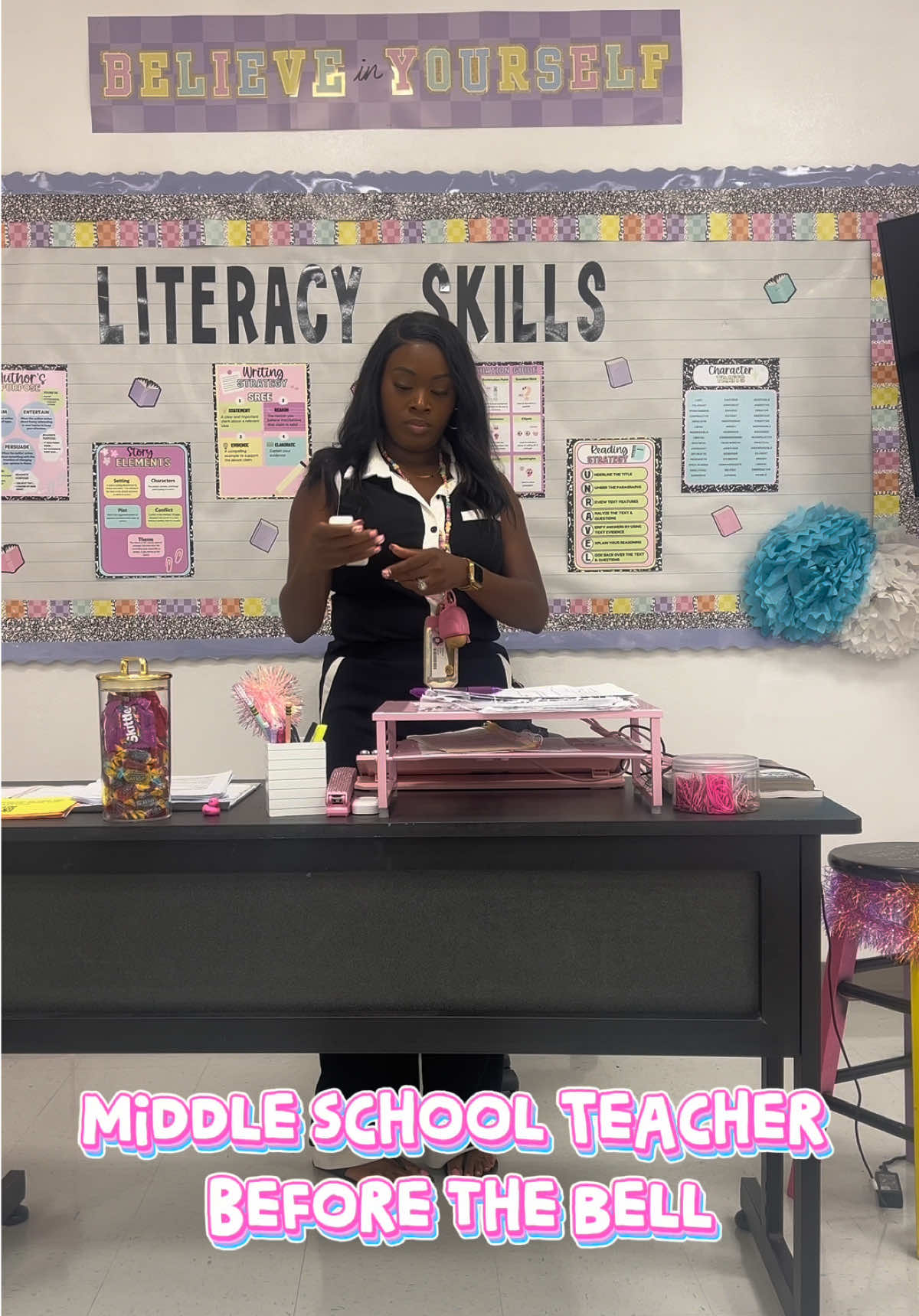 Did I finish everything on my list before the bell? Nope. Did the lesson still get completed? Absolutely🤩 #TeacherTok #MiddleSchoolTeacher #teachersoftiktok #teacherlife #classroomsetup 