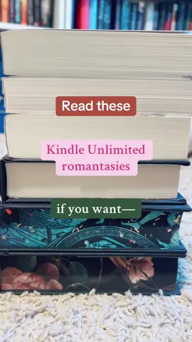 Six Kindle Unlimited romantasies for your TBR! #romantasyrecs #tbrpile #kindleunlimitedbooks #forbiddenromancetrope #enemiestoloversrecs 
