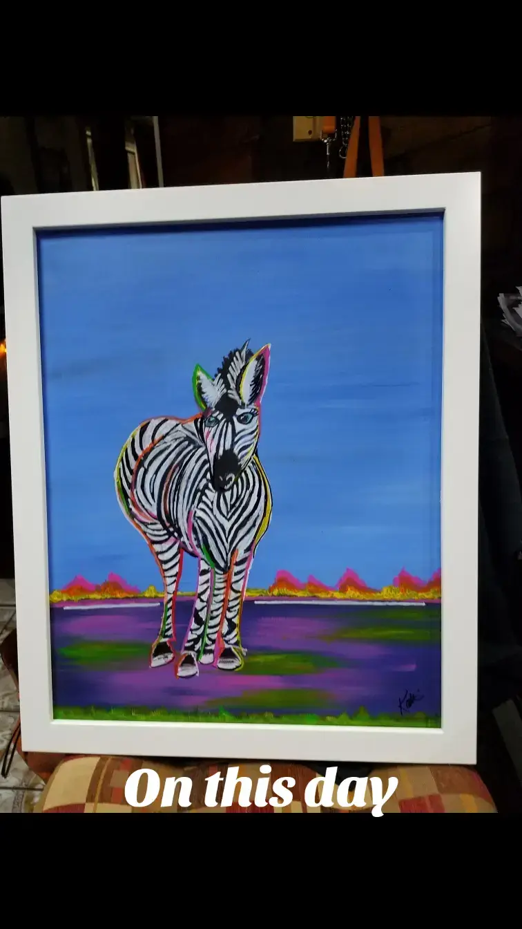 On this day in 2018, I was given this zebra painting 🦓. A customer gifted it to me. Just a year later, I’d face the worst “headache” of my life, spend 10 days in the hospital, and that moment marked the start of my medical journey. In medicine, the zebra reminds us that sometimes it isn’t the common answer, but something rare. Awareness matters. 💜 #RareDiseaseAwareness #ChronicIllness #InvisibleIllness #PatientAdvocate #HealthAwareness 