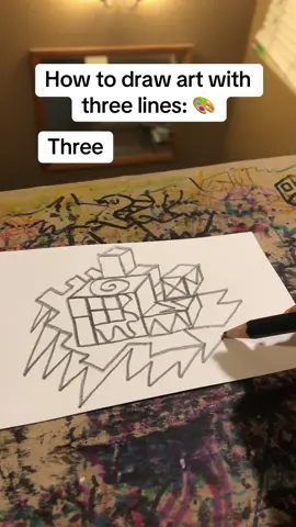 How to draw art with three lines 🎨 Drawing AMSR with a pencil ✍️