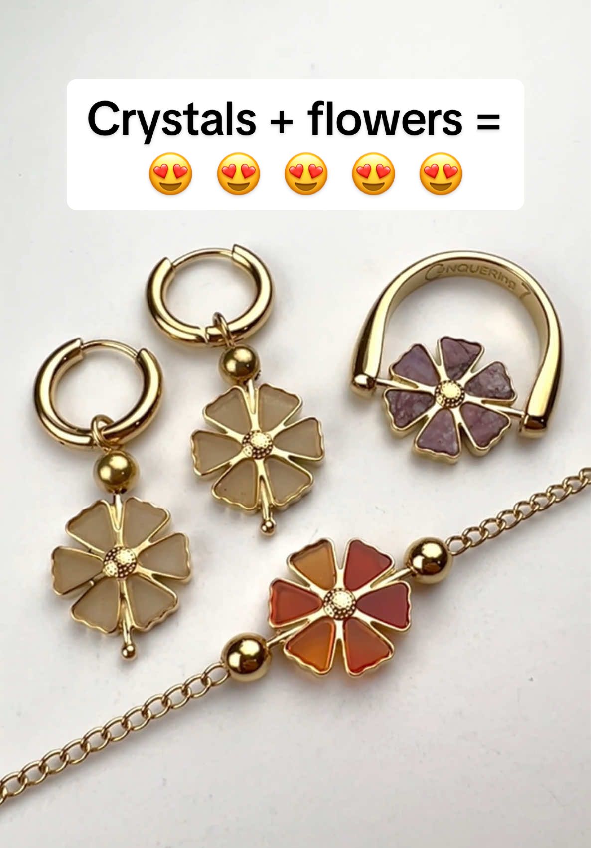 We keep running out of silver so I ordered more silver this time and now… well… the gold isn’t going to last through the weekend (or maybe even the day 🤦‍♀️) Someday I might get it right 🤷‍♀️ #carnelianjewelry #purplejasper #yellowaventurine #crystalflowers 