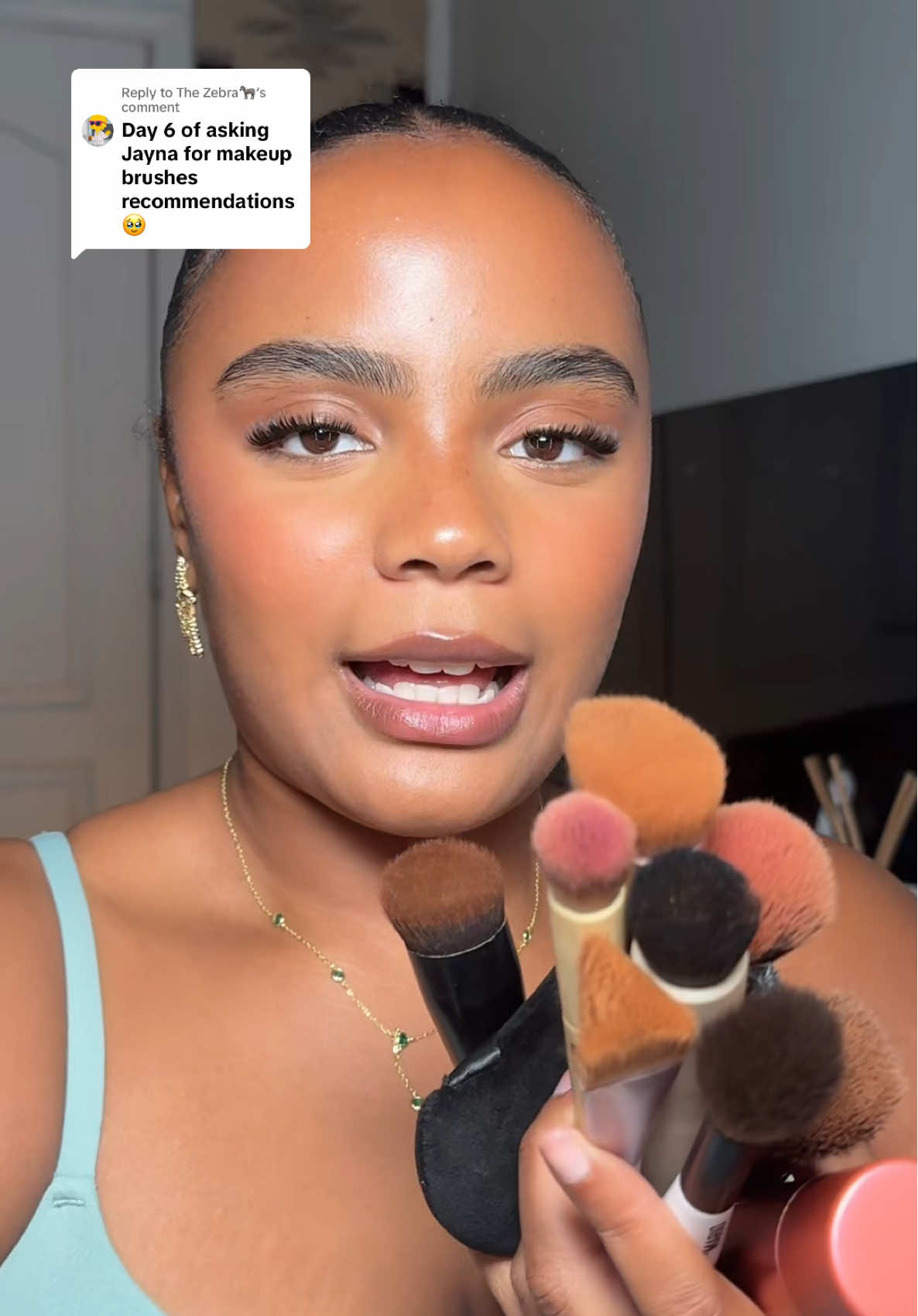Replying to @The Zebra🦓 my makeup brush recommendations💕 @realtechniques 401 Brush | @Fenty Beauty 145 brush| @Kylie Cosmetics Skin Tint Brush| @elfcosmetics Powder Blurring Brush & Brow Lift Applicator | @target Sonya Kashuk Foundation Brush | @REFY Foundation Brush | @makeupbymario Dual ended bronzer brush @kjh.brand No.2 brush #brushrecommendations #makeupbrushes #beginnermakeup #jaynadavis 