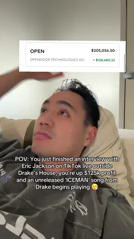 Today was a good day for Open Door stock with the interview with the slight recovery and with the Drake memes as Eric continues his trend of standing outside Drakes house. Let’s all band together and hold this stock until the job is finished #fyp #stocks #investing 