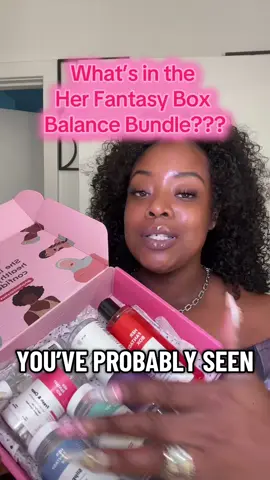 Here’s a breakdown of all the products you get in your balance bundle from @Her Fantasy Box Everything to keep you fresh and clean and odor free 🐱! #femininehygiene #yoniwash #herfantasybox #tiktokshopcreatorpicks #refreshwash 