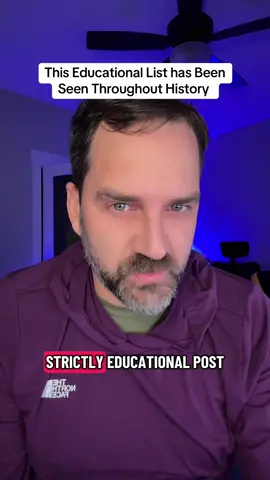 This is a strictly educational list of things that have been seen throughout history.