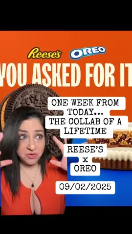 STAY &!*%ING CALM!!!!!!!!! This is HISTORY in the making!!!! @Reeses & @OREO collab is coming out in a WEEK!!!!!!!!!!!!!!!!!!!! Make sure you stay tuned because I’m definitely trying this one!!!!😍👏🧡💙 #snacks #reeses #oreo #collab #historyinthemaking 