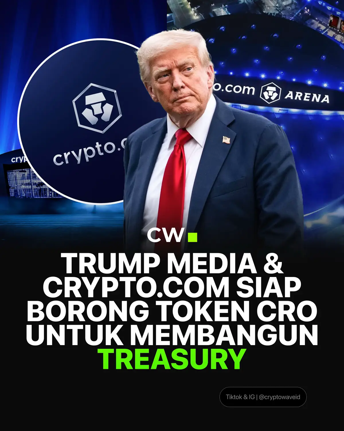 Trump Media & Technology Group Corp. resmi bekerja sama dengan Crypto.com dan Yorkville Acquisition Corp. untuk membentuk perusahaan treasury kripto yang akan fokus membeli dan menyimpan token Cronos (CRO).  Struktur ini meniru strategi Michael Saylor di Strategy Inc., tetapi dengan pendekatan berbeda karena menargetkan altcoin CRO, bukan Bitcoin. Dalam pengumuman Selasa (26/8), perusahaan menyebut bahwa 6,3 miliar CRO akan dialokasikan setara hampir 19% dari total suplai beredarx  ditambah dana tunai $200 juta, waran wajib senilai $220 juta, serta fasilitas ekuitas $5 miliar.  Perusahaan hasil merger SPAC ini akan diperdagangkan di Nasdaq dengan ticker MCGA. Harga Cronos melonjak 32,3% usai berita ini, sementara saham Trump Media naik 10,2%. Selain itu, Trump Media dan Crypto.com juga menandatangani perjanjian kerja sama untuk menghadirkan sistem rewards di platform Truth Social dan Truth+, dengan CRO sebagai token utilitas.  Infrastruktur dompet digital Crypto.com akan menjadi backbone teknis program ini. #trump #crypto #cryptowave