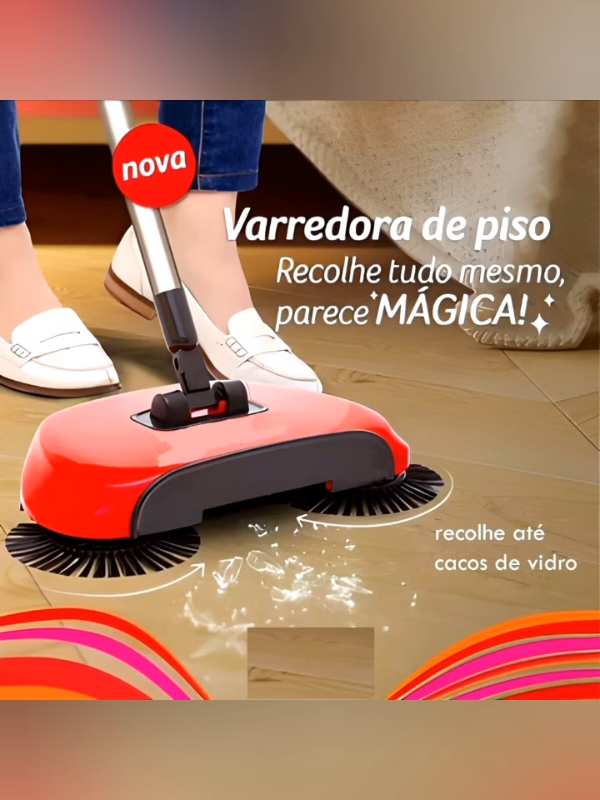 VASSOURA MÁGICA 3 EM 1 ESFREGÃO RODO GIRATÓRIO PARA LIMPEZA ÁGIL 360°💥🗯