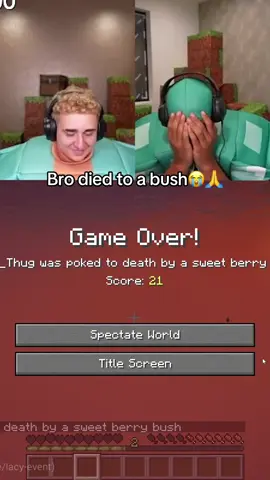 Bro died to a bush😭🙏 #fyp #viral #lacy #marlon #Minecraft 