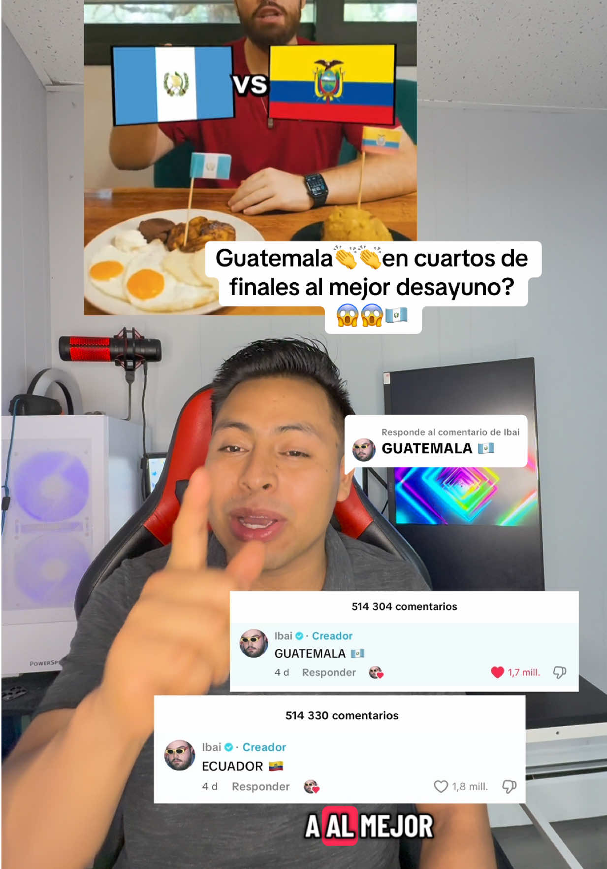 Respuesta a @Ibai Guatemala a cuartos de finales al mejor desayuno del mundo 😱😱😱😱👆👆 #ibai #desayuno #chapinesenusa🇬🇹💙🇺🇸 #longervideos #mralex_gt 