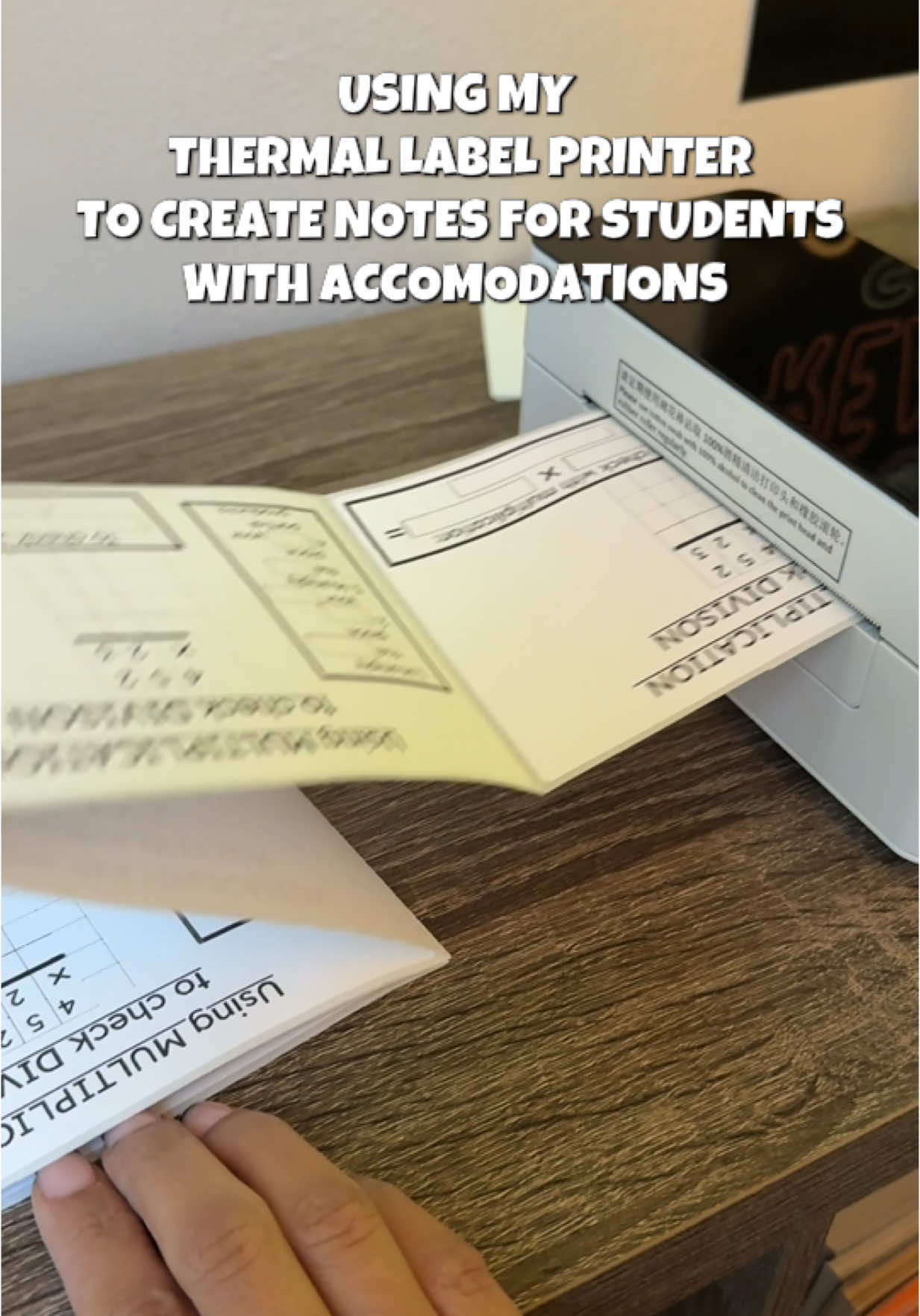 Using my thermal label printer to create notes for my students with accommodations! We are hand writing notes this week in our interactive notebooks, but 100% handwriting is not ideal for all students. After seeing how the first hand written notes went, I adjusted and decided to create the notes on canva will fill in the blanks for those that need it! #thermalprinter #thermallabels #interactivenotebooks #mathnotes #fifthgradeclassroom 