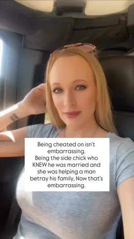 Being cheated on isn't embarrassing. You loved. You trusted. You were wholeheartedly there for the family you were building raising the children. Cooking the meals incessantly waiting for them to come through the door.. none of that is shameful, that’s called integrity. What is embarrassing?  Being the side chick who knew she was helping a man betray his wife and kids. Being so desperate for crumbs of attention that you settled for sneaking around in the shadows instead of demanding a real relationship, that’s not winning… That’s humiliating! 💡 Your reminder: • His betrayal says everything about his character, not your worth • The shame doesn't belong to the woman who was  betrayed, it belongs to the man who lied and the woman who helped him do it.                - You dong need to carry their mess like it’s yours.                        So no, you're not the one who should feel embarrassed. That spotlight belongs to the people who thought destroying the family was something to brag about. But if they think breaking up a family is something to brag about, instead saying go home, says a lot about her integrity.  #Betrayal #Trauma  #Lies #IfYouOnlyKnew  #FYP 
