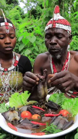 TRIBAL FRUIT BAT SOUP! 🍲🦇 - EXTREME BUSHMEAT! 🥩 #TribalFood #Bushmeat #FruitBatSoup #ExtremeEating #JungleLife
