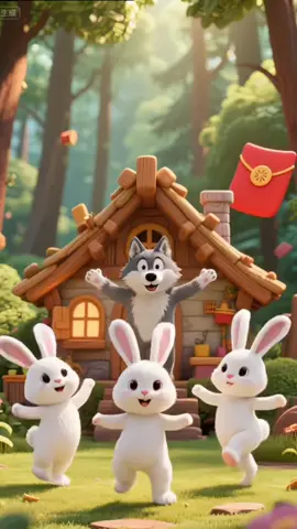 Sói xám và thỏ trắng nhảy múa #kids #nhacthieunhi #hoathinh #kidscartoon #songforkids 