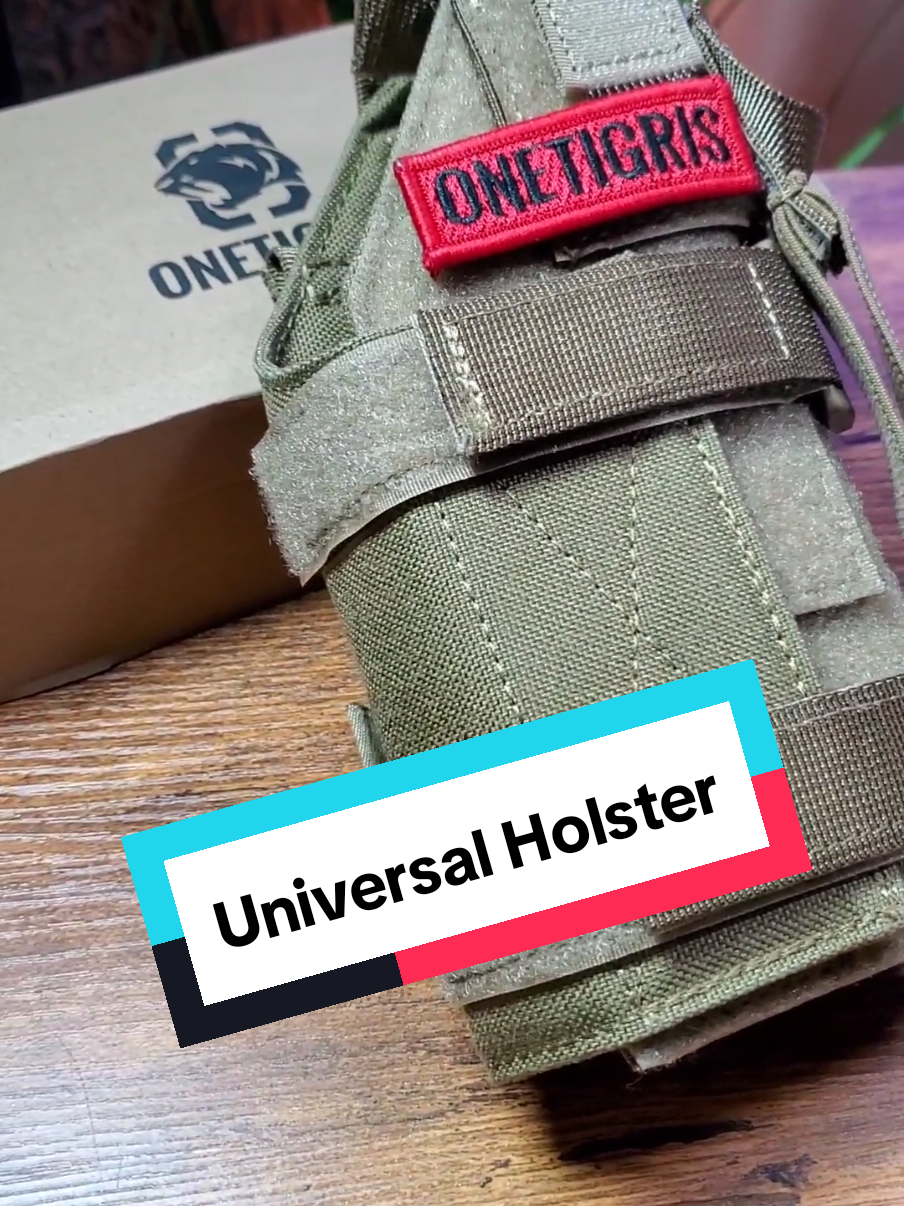 Minimalist Tactical Holster, adjustable for a universal fit and can attach to any MOLLE piece such as a vest, backpack, belt or bag. #molle #holster #tactical #tiktokshopcreatorpicks #tiktokshoplabordaysale 