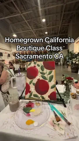 A paint and sip painting that I’m actually going to hang up!  What a fun class from Homegrown California Boutique at Lucid Winery!   #sacramento #thingstodoinsacramento #paintandsip #pomegranate #paintingclass 